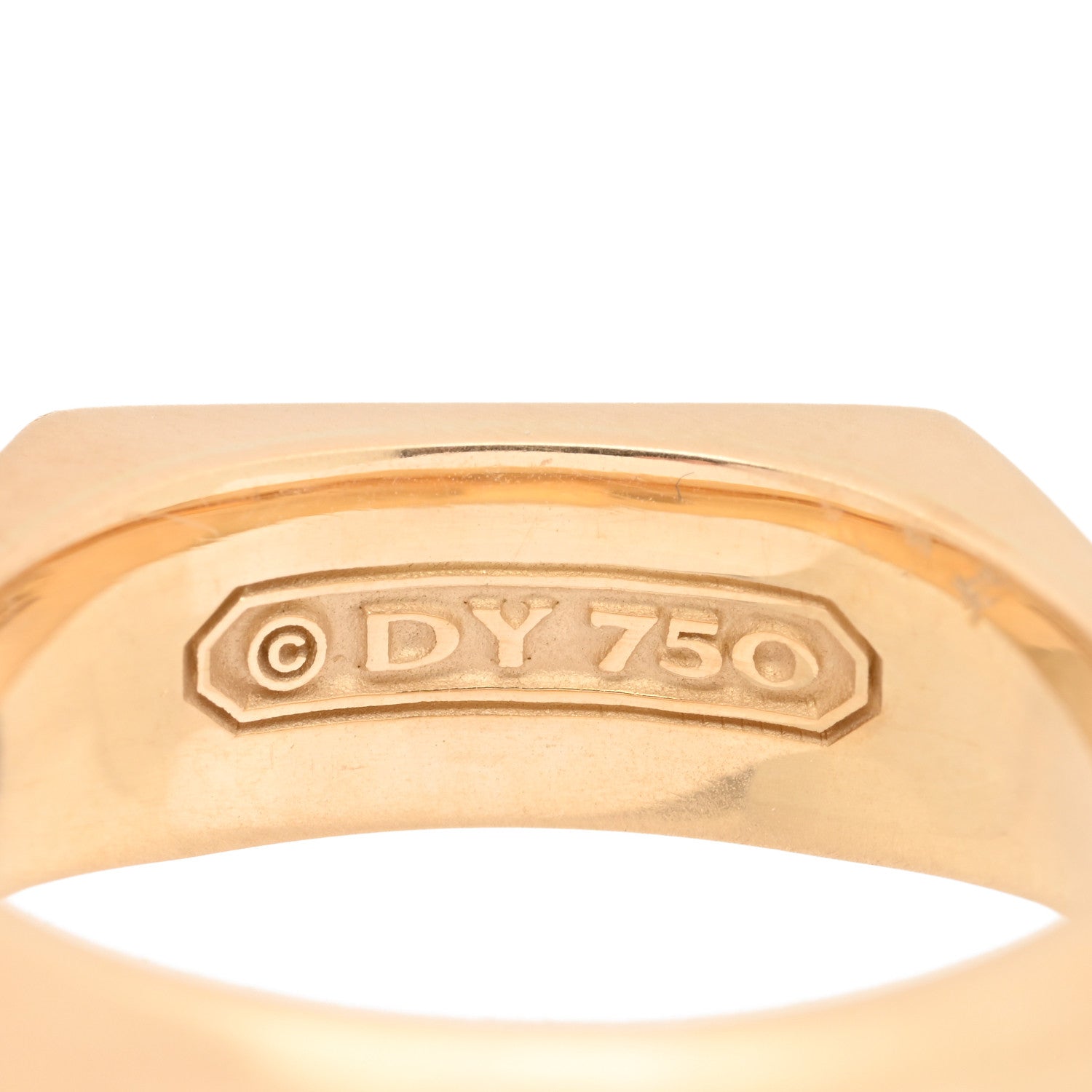 David Yurman 18K Yellow Gold Streamline Mens Signet Ring 61 9.5 4 of 5