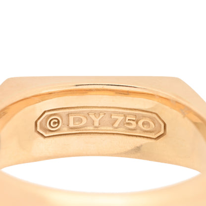 David Yurman 18K Yellow Gold Streamline Mens Signet Ring 61 9.5 4 of 5