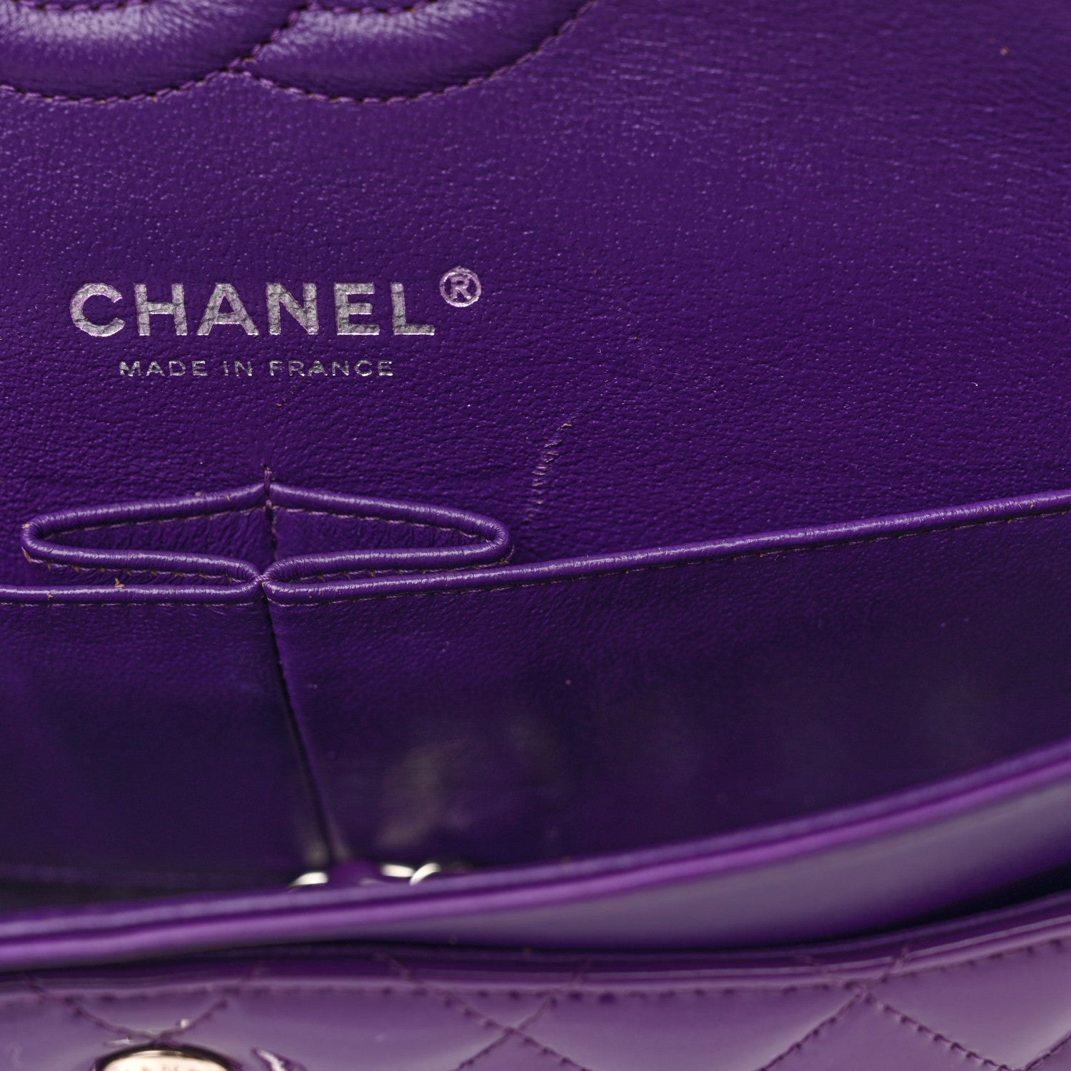Chanel Patent Calfskin Quilted Medium Double Flap Purple 11 of 11