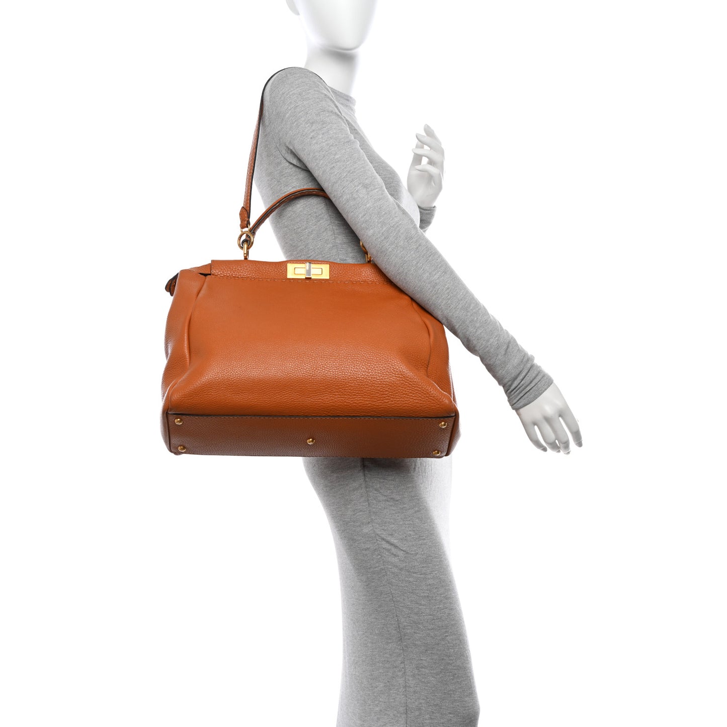 Cuoio Romano Selleria Bi-Color Large Peekaboo Iconic Satchel Mou Deserto