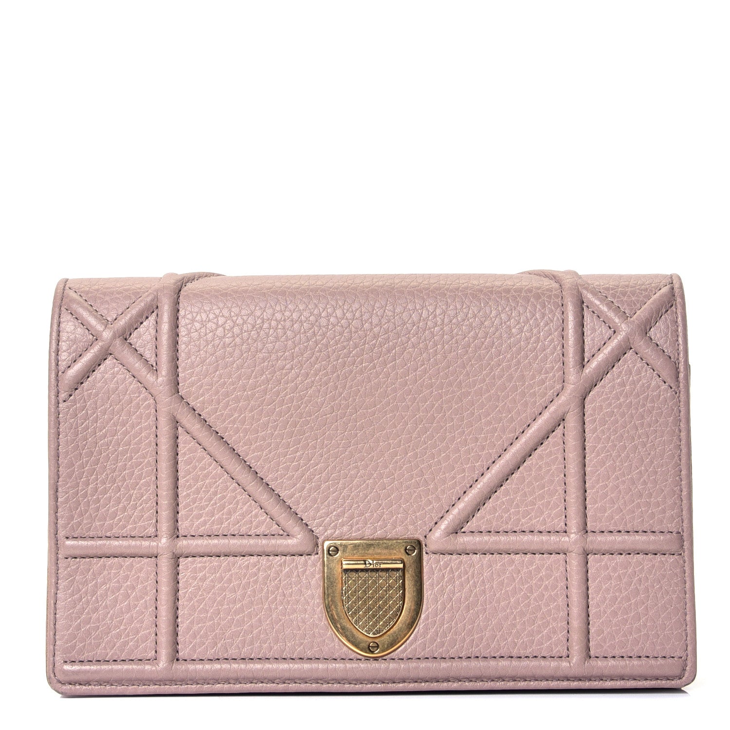Christian Dior Grained Calfskin Diorama Wallet on Chain Pouch Nude 1 of 4