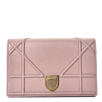 Christian Dior Grained Calfskin Diorama Wallet on Chain Pouch Nude 1 of 4