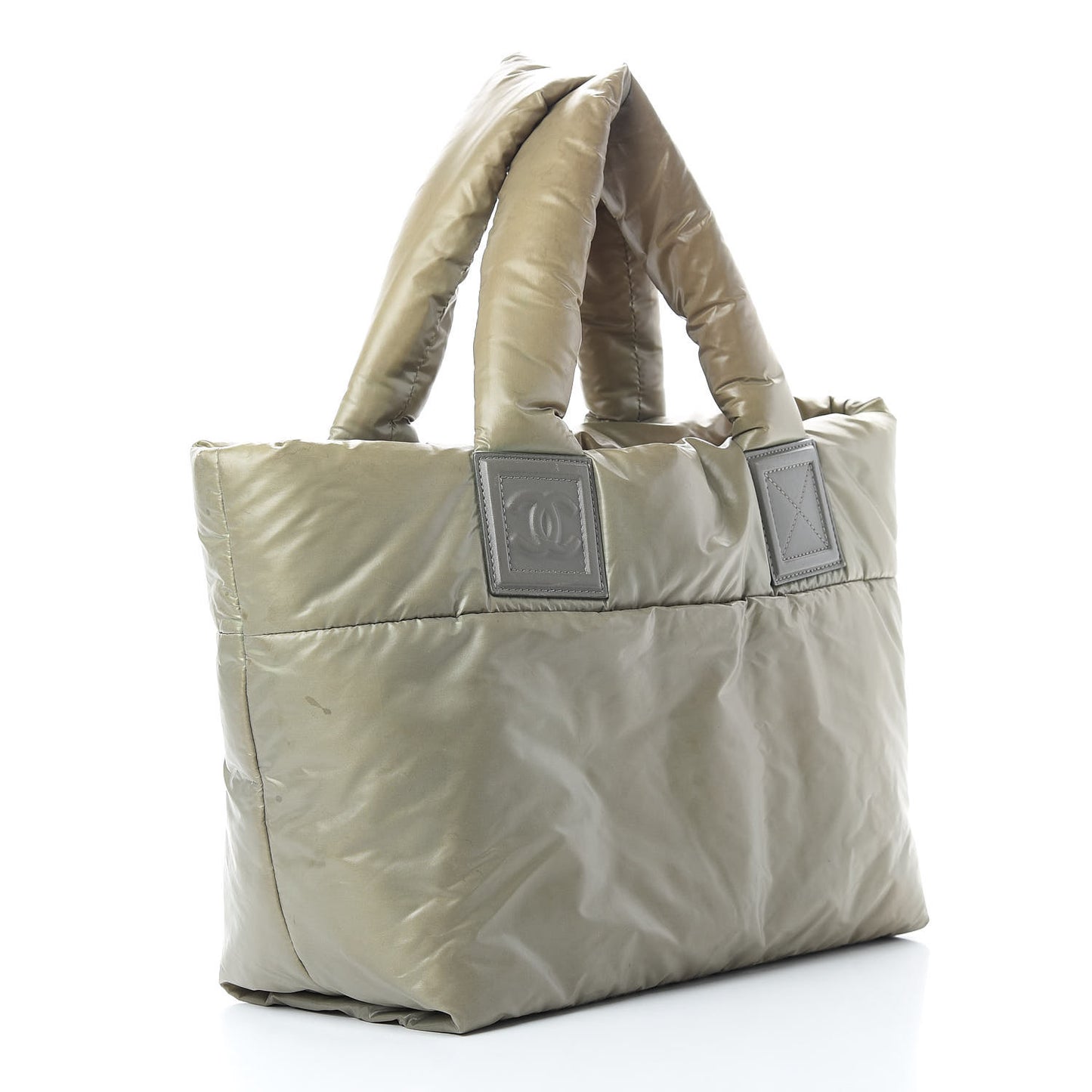 Nylon Quilted Small Coco Cocoon Reversible Tote Gray