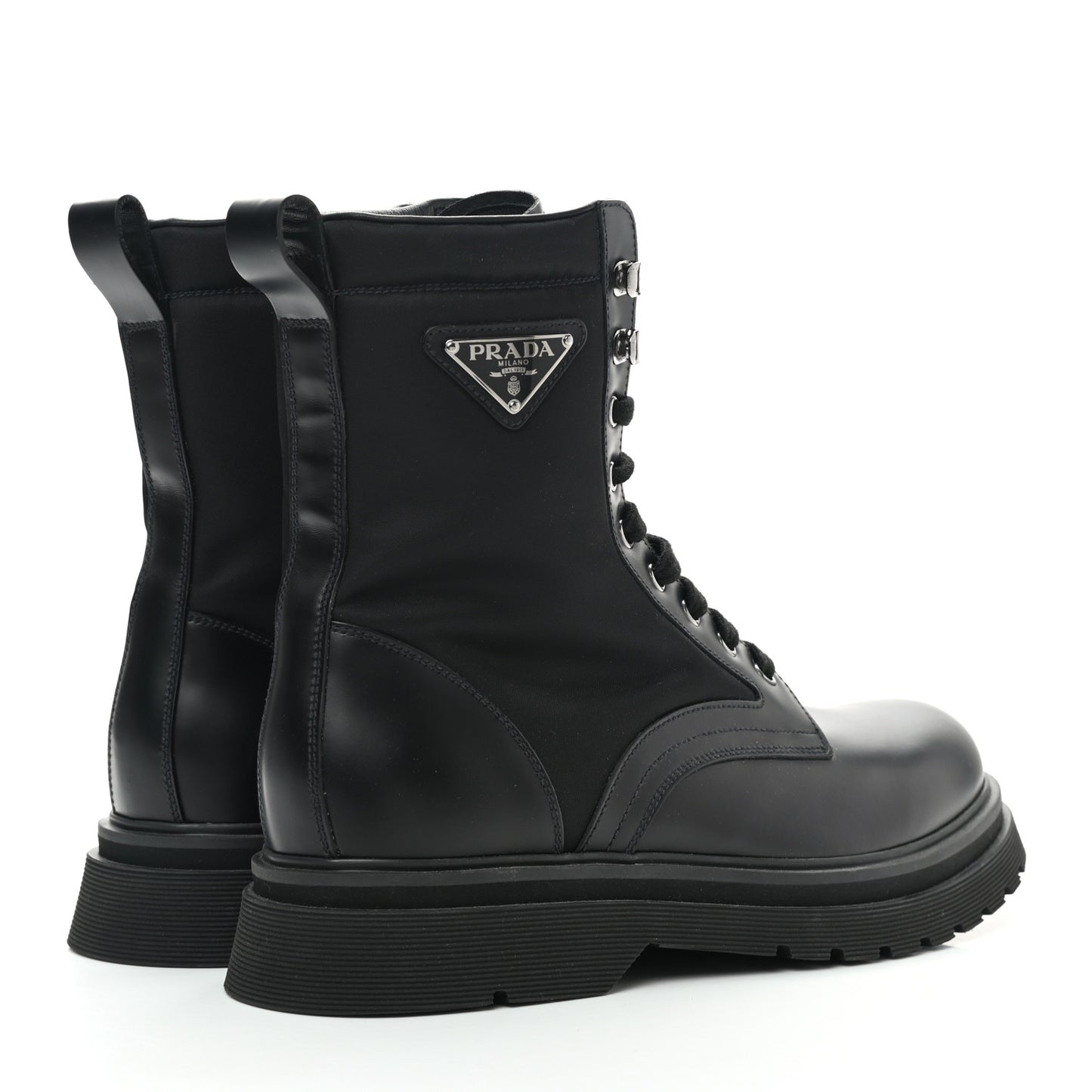 Spazzolato Rois Re-Nylon Triangle Logo Mens Combat Boots 8 Black