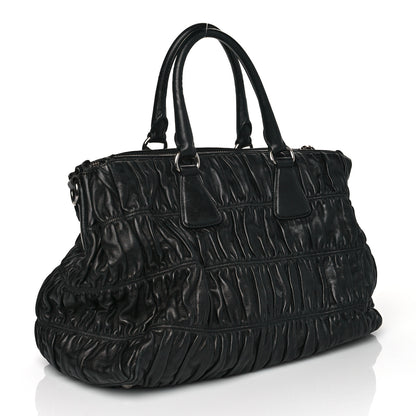 Prada Nappa Gaufre Shopping Satchel Black 2 of 13