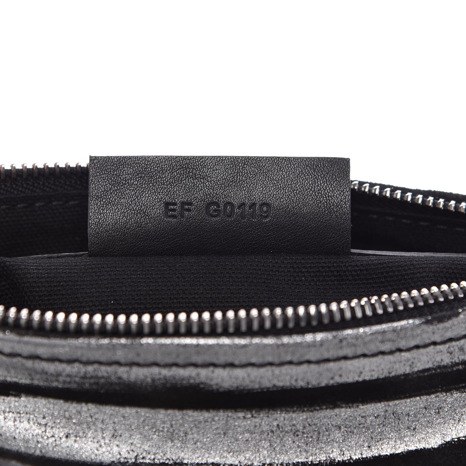 Givenchy Metallic Calfskin Striped Mini Pandora Black Silver 9 of 10