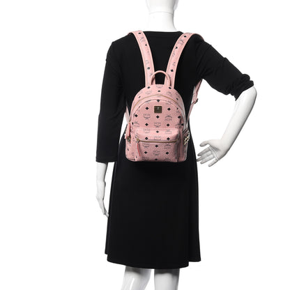 MCM Visetos Side Stud Mini Stark Backpack Pink 2 of 10