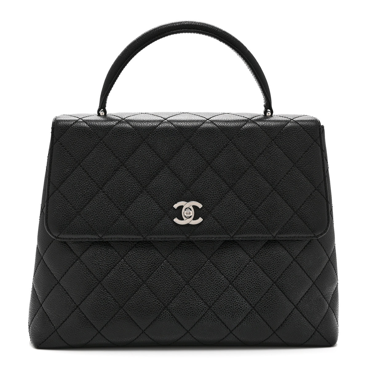 Caviar Quilted Jumbo Kelly Flap Black