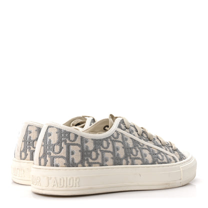 Christian Dior Canvas Oblique Walk'N'Dior Low Top Platform Sneakers 41 Stone Grey 5 of 10