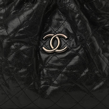 Chanel Caviar Quilted Medium Elastic Shopping Tote Black 8 of 10