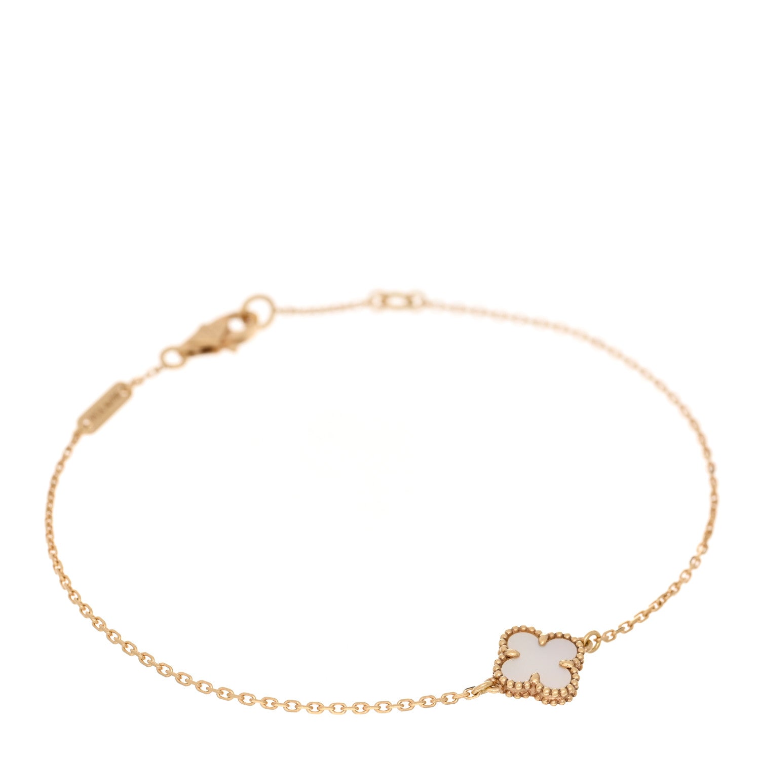 Van Cleef & Arpels 18K Yellow Gold Mother of Pearl Sweet Alhambra Bracelet 1 of 5