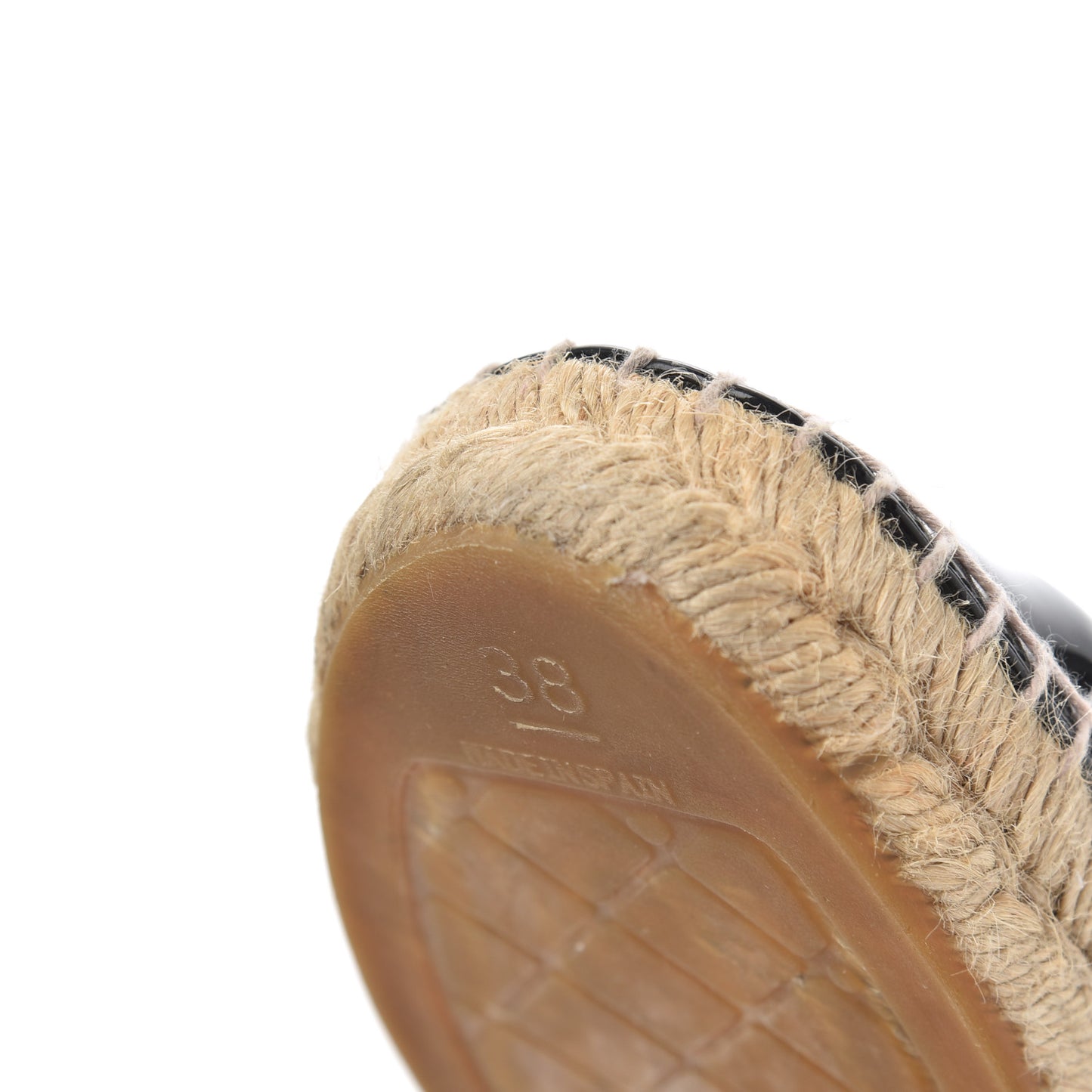 Lace Patent CC Espadrilles 38 Black