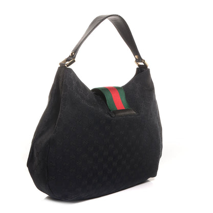 Gucci Monogram Large New Ladies Web Hobo Black 3 of 8