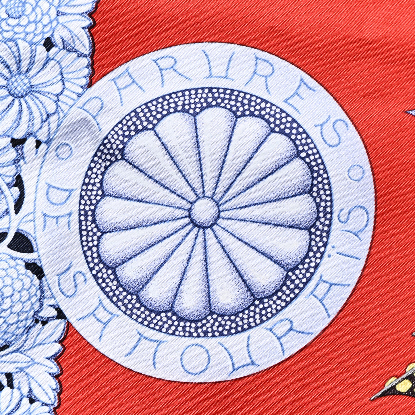 Silk Parures de Samoura&iuml;s Scarf 90 Black Rouge Blue Jean
