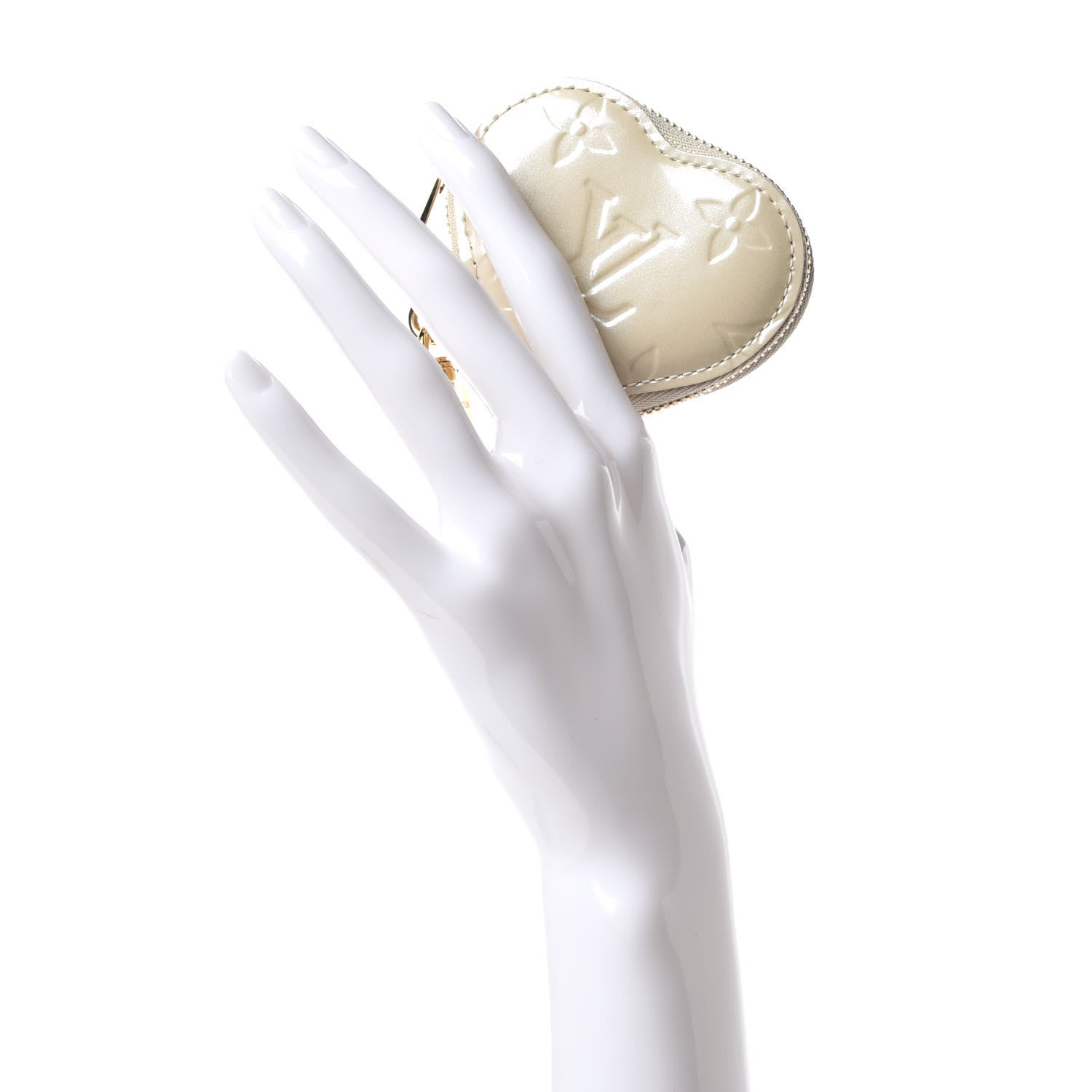 Louis Vuitton Vernis Heart Coin Purse Blanc Corail 2 of 11