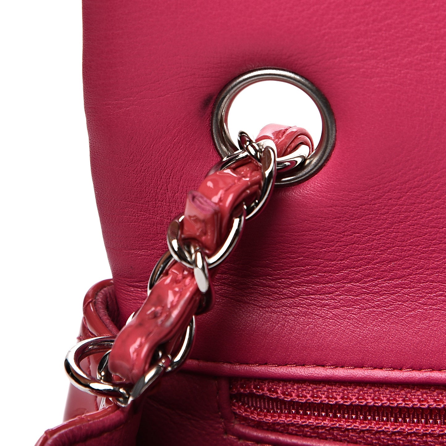 Patent Calfskin Quilted Mini Rectangular Flap Pink