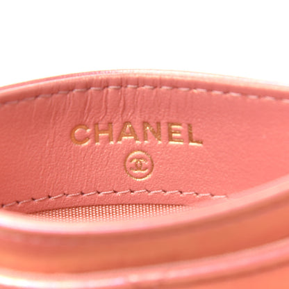Chanel Iridescent Calfskin Quilted Chanel 19 Card Holder Pink 6 of 9