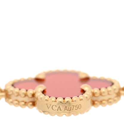 Van Cleef & Arpels 18K Yellow Gold Carnelian 5 Motifs Vintage Alhambra Bracelet 3 of 4