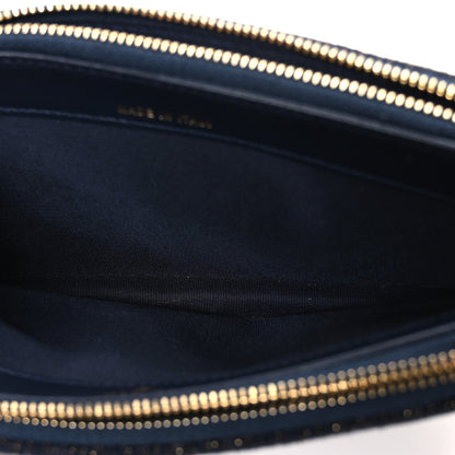 Chanel Canvas Small Deauville Clutch With Chain Navy 5 of 12