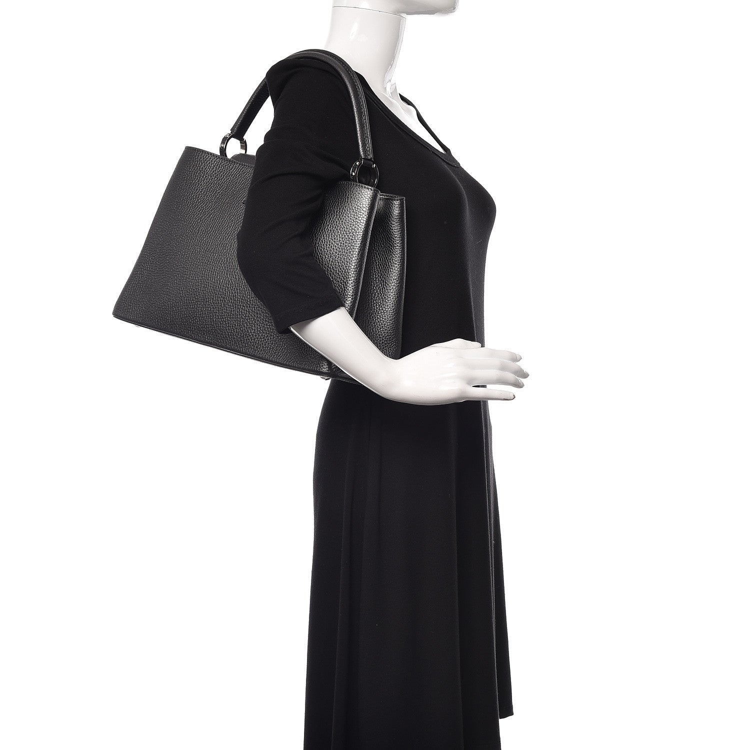 Louis Vuitton Metallic Taurillon Capucines MM Anthracite 2 of 9