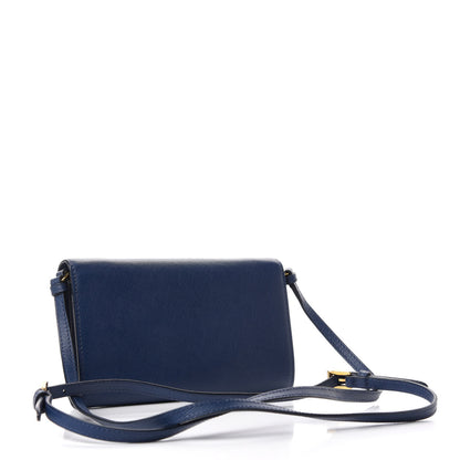 Prada Saffiano Envelope Crossbody Wallet Bluette Azzurro 3 of 8