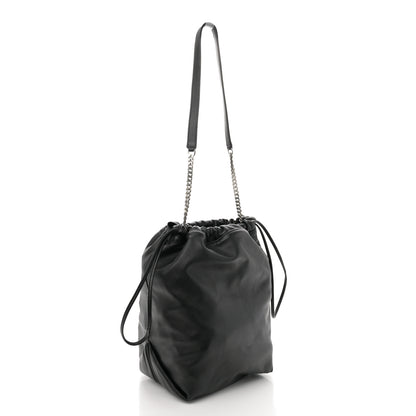 Saint Laurent Lambskin Teddy Drawstring Bag Black 4 of 12