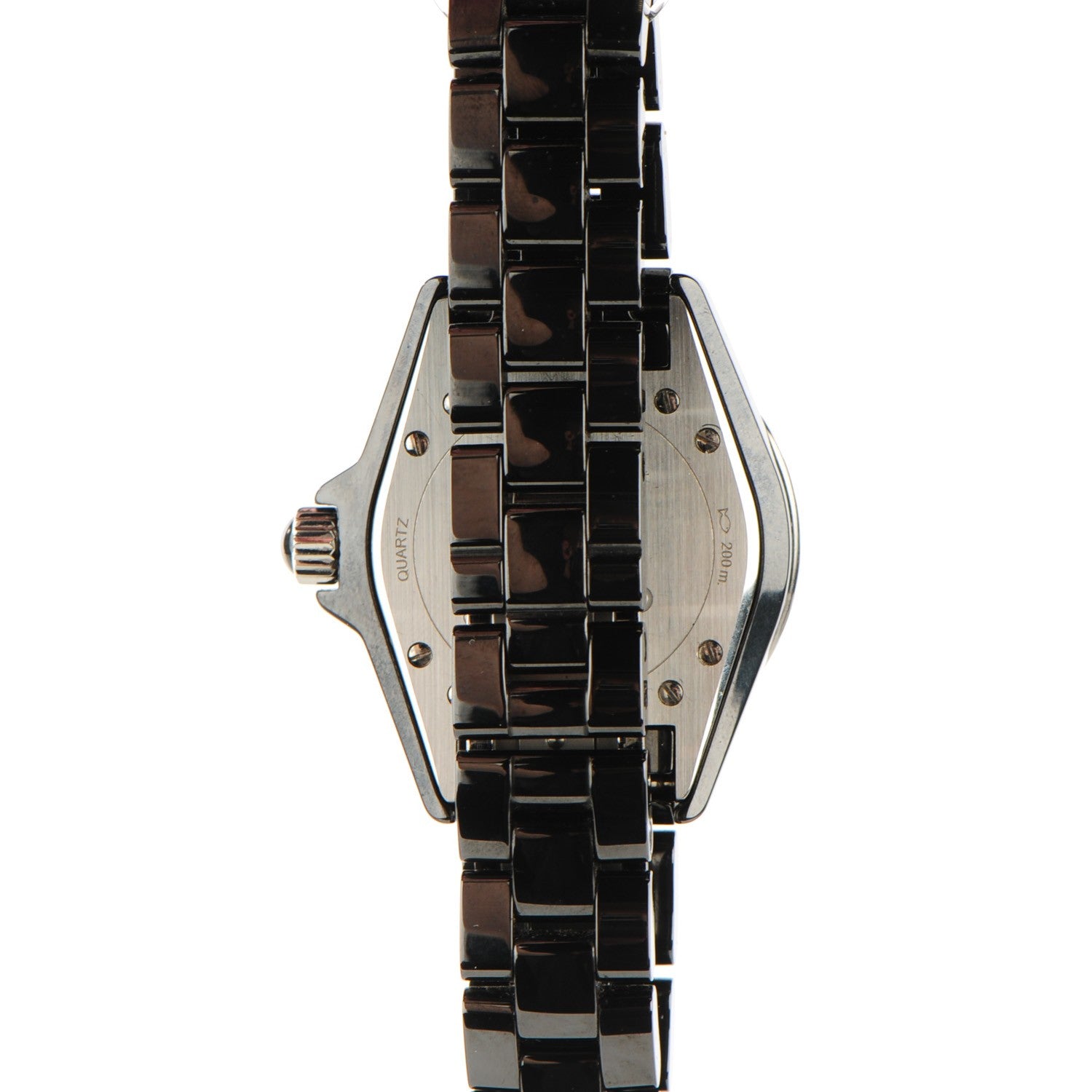 Chanel Stainless Steel Ceramic Diamond 33mm J12 Quartz Watch Black 4 of 7