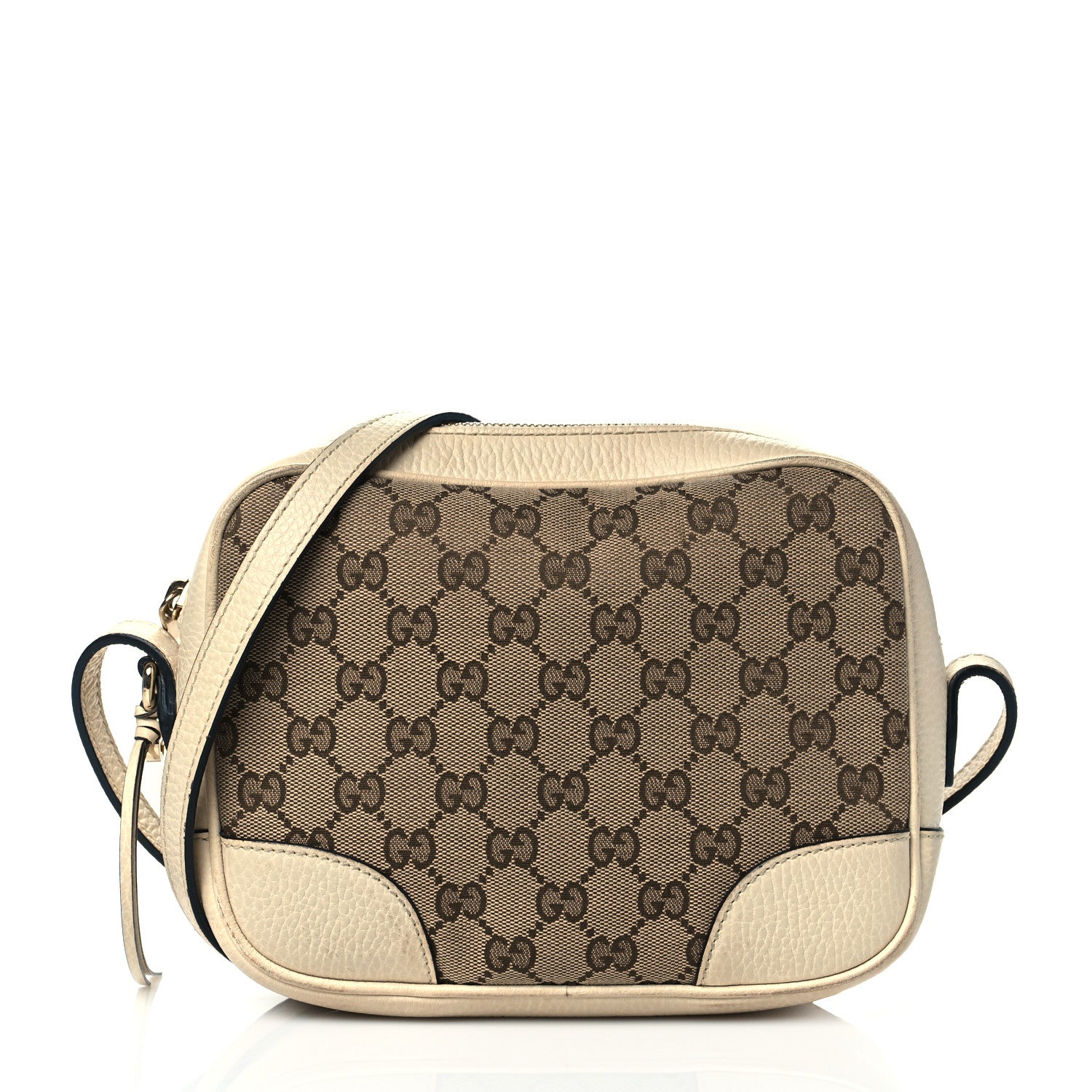 Gucci Monogram Dollar Calfskin Mini Bree Messenger Bag Beige Ebony Avoire 1 of 17