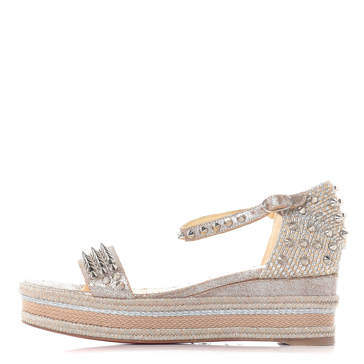 Christian Louboutin Vacchetta Laminato Madmonica 60 Platform Sandals 37 Version Silver 1 of 7