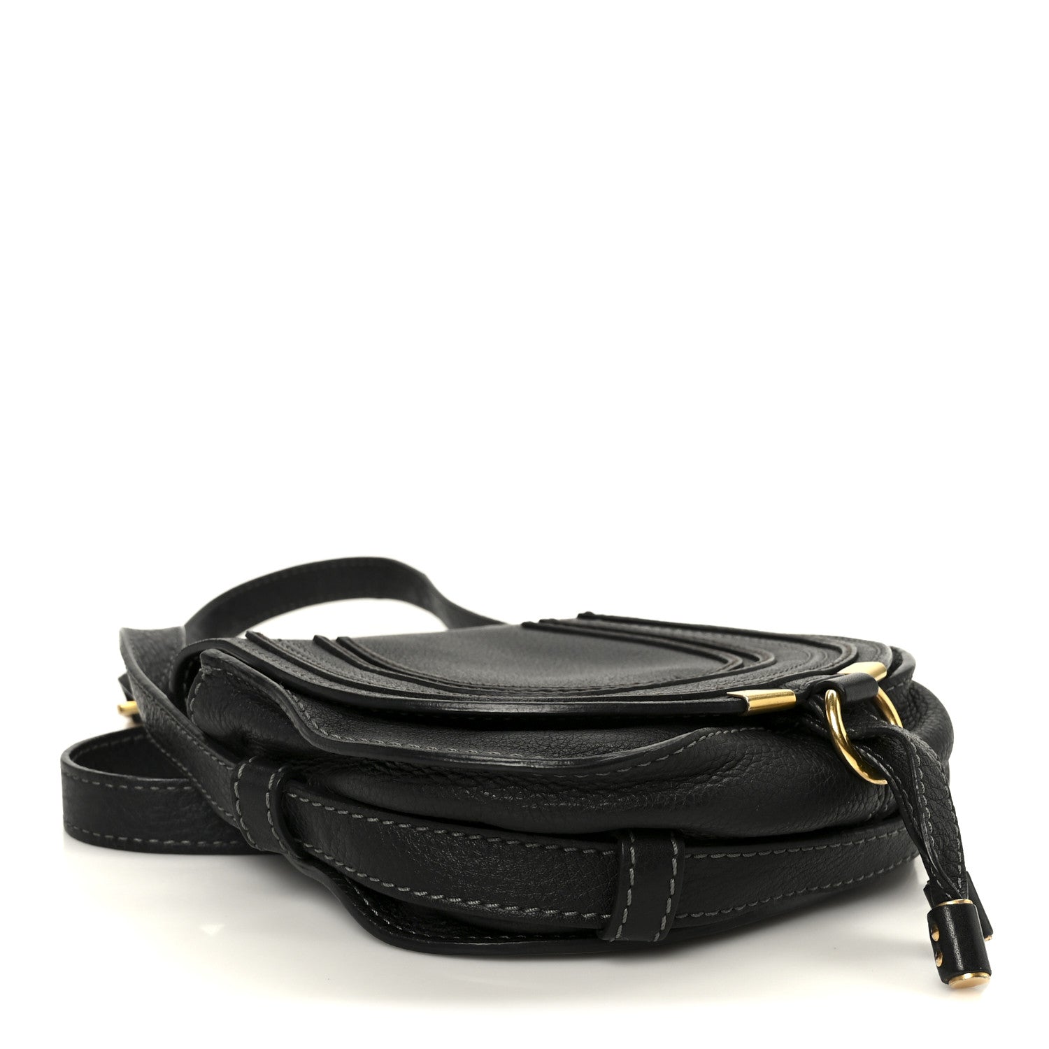 Chloe Calfskin Mini Marcie Round Crossbody Bag Black 3 of 10
