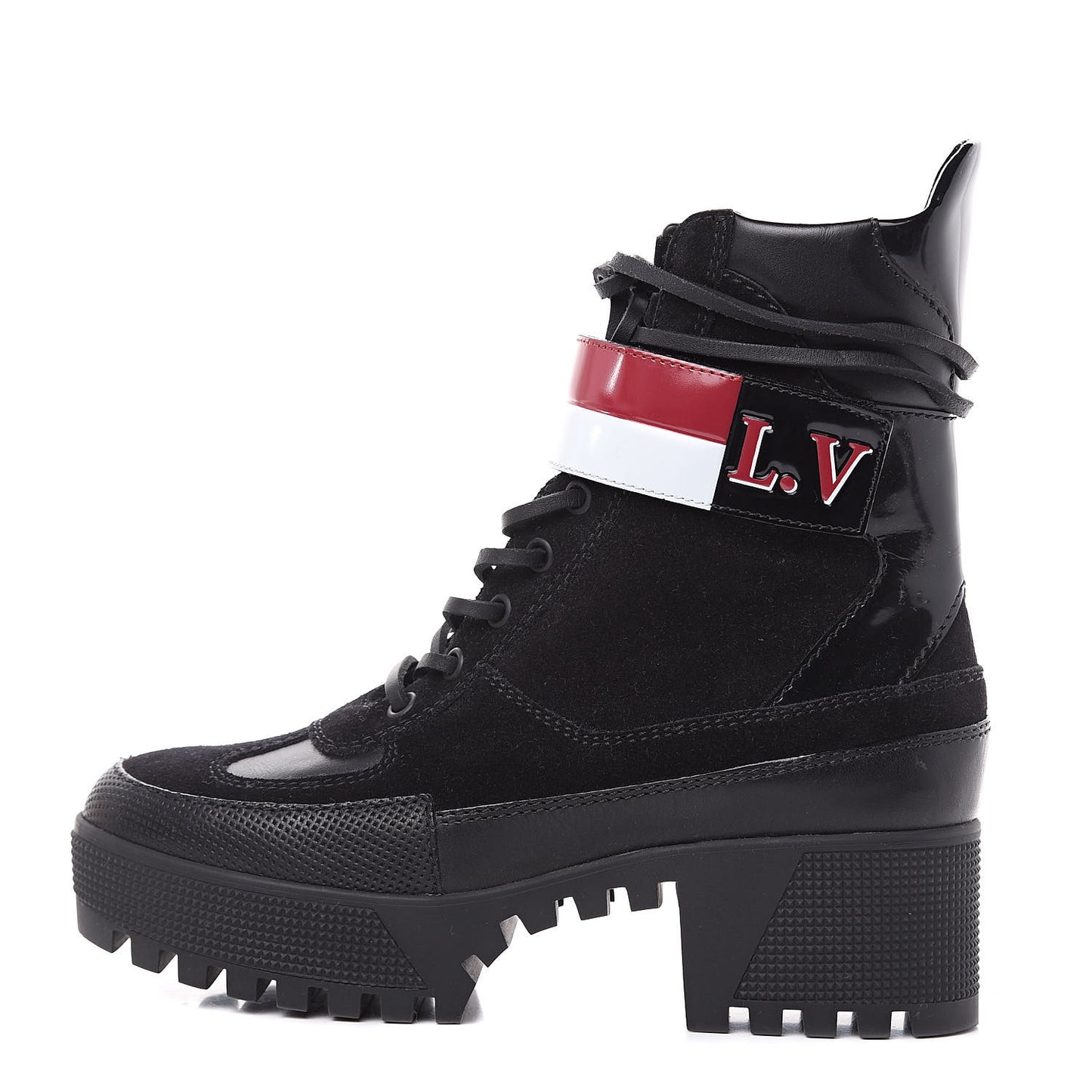 Suede Calfskin Laureate Platform Desert Boots Black 36