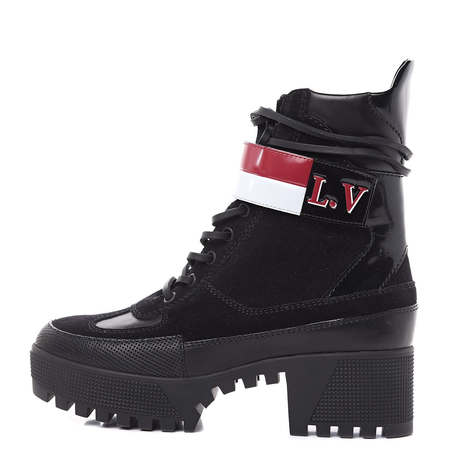 Louis Vuitton Suede Calfskin Laureate Platform Desert Boots Black 36 1 of 10