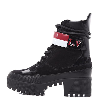 Louis Vuitton Suede Calfskin Laureate Platform Desert Boots Black 36 1 of 10