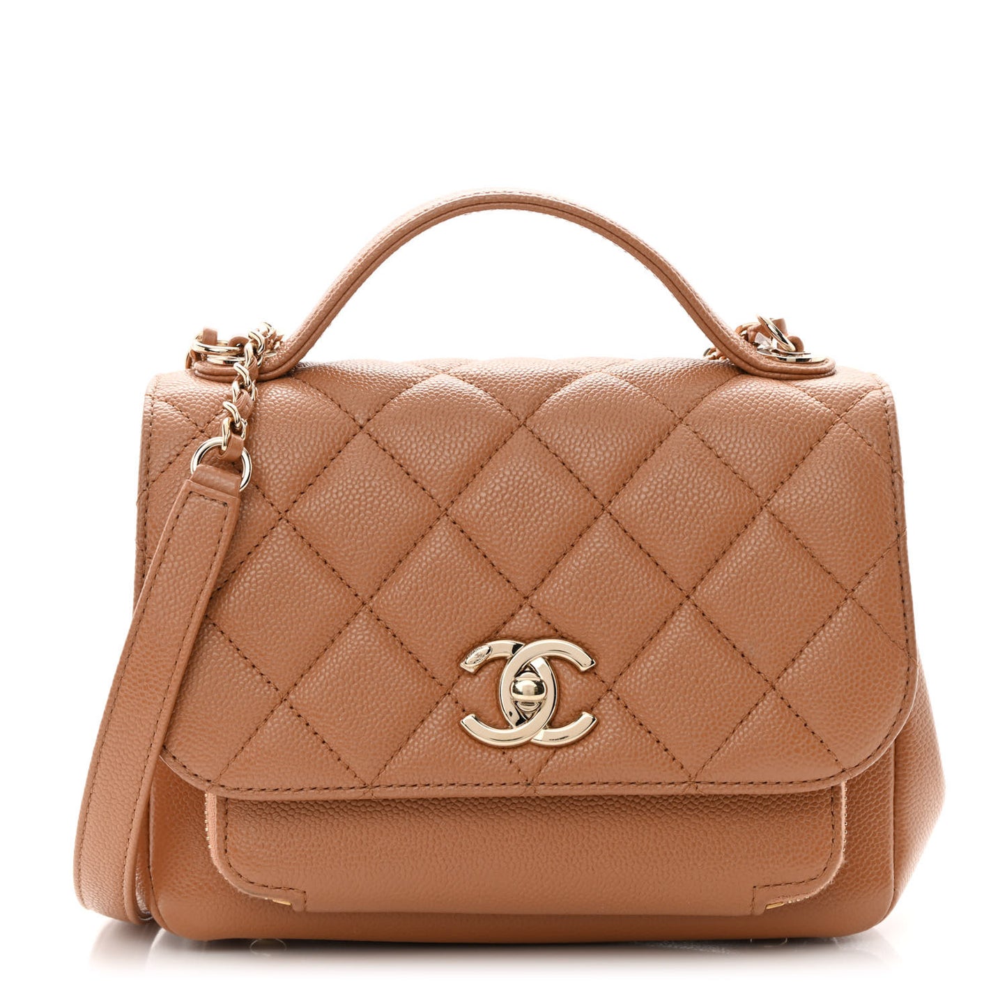 Caviar Quilted Medium Business Affinity Flap Brown