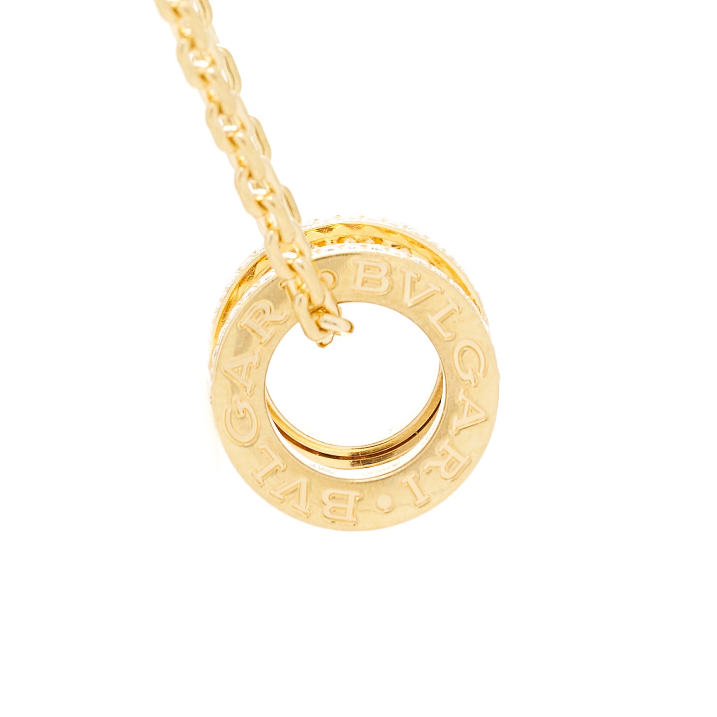 18K Yellow Gold Diamond B.Zero1 Rock Pendant Necklace