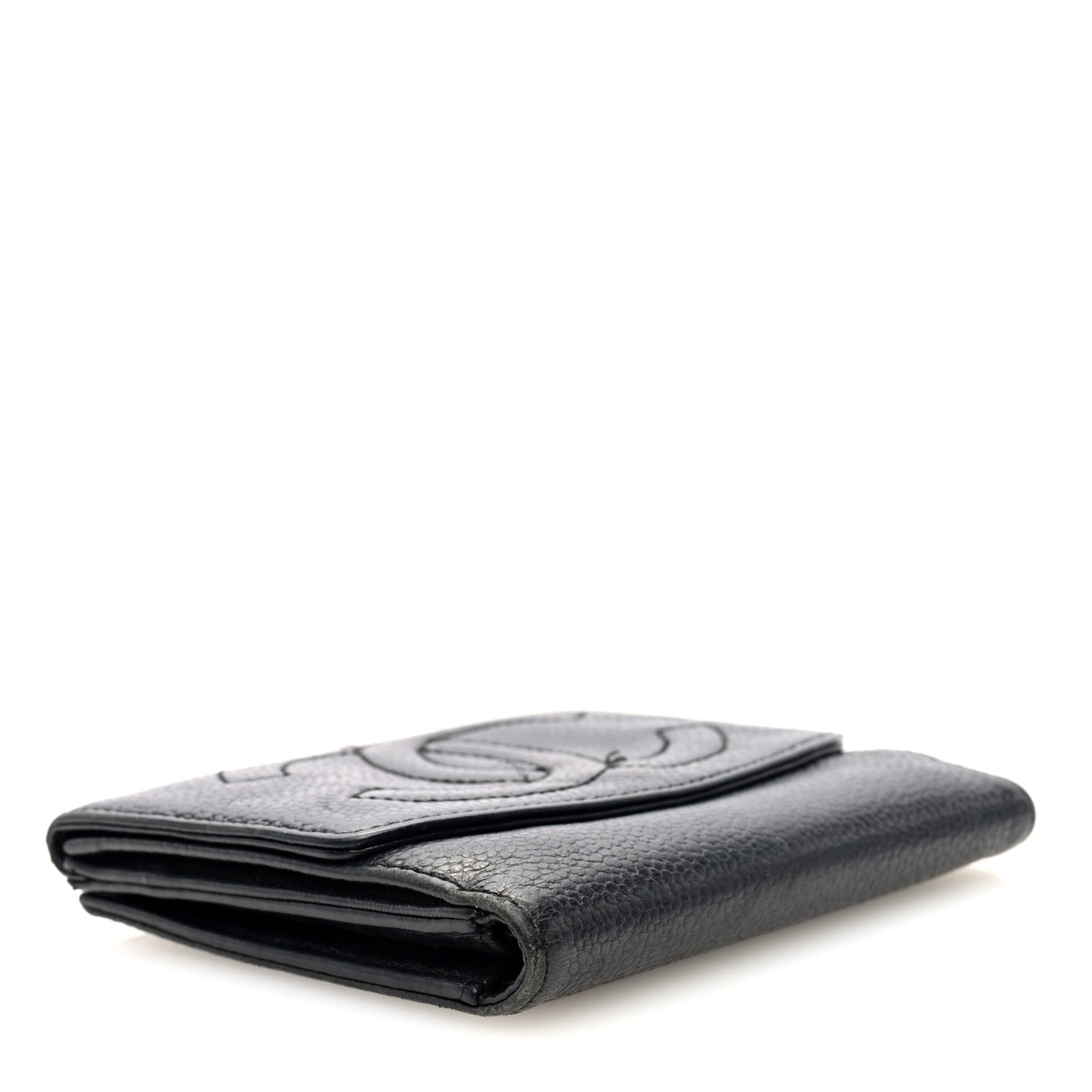 Caviar Timeless CC Compact French Wallet Black