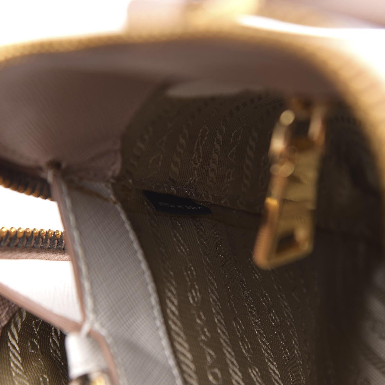 Prada Saffiano Lux Bi-Color Promenade Tote Cammeo Talco 6 of 13