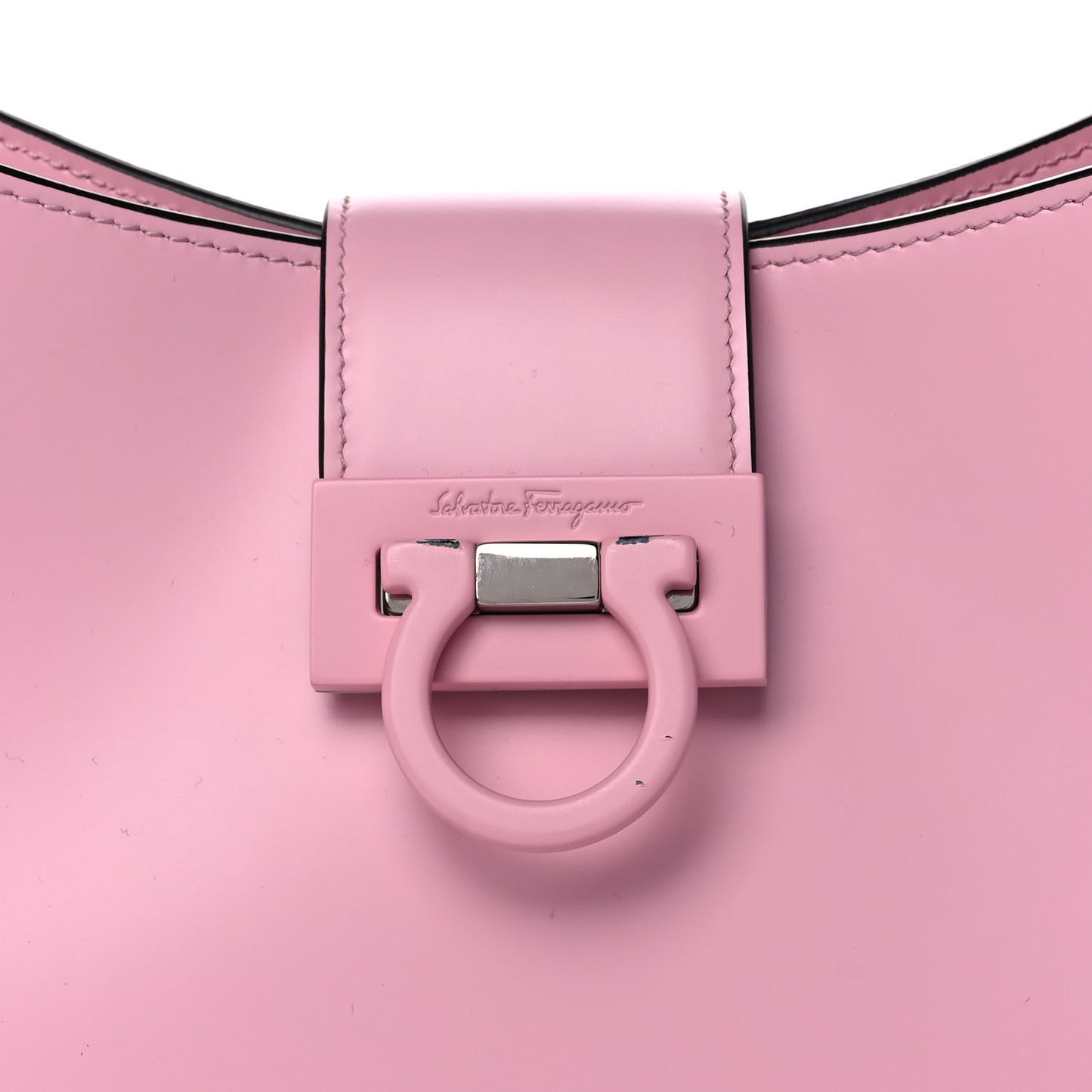 Calfskin Trifolio Shoulder Bag Cheerleader Pink