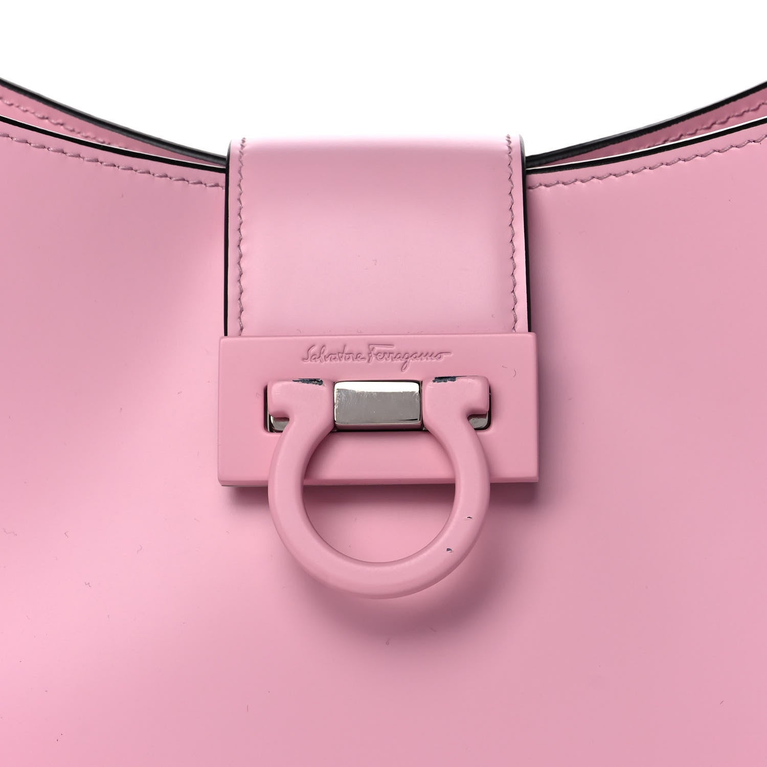 Salvatore Ferragamo Calfskin Trifolio Shoulder Bag Cheerleader Pink 11 of 13