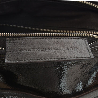 Balenciaga Leather Embossed Logo Satchel Black 5 of 7