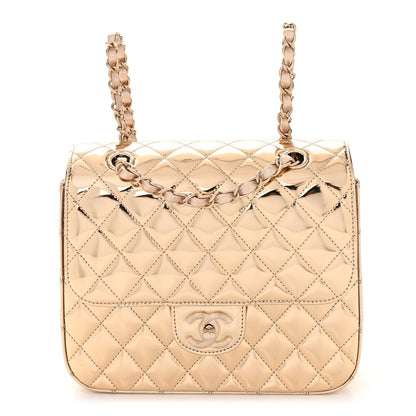 Chanel Mirror Calfskin Metallic Calfskin Quilted Hollywood Boulevard Backpack With Coin Purse Gold 1 of 11
