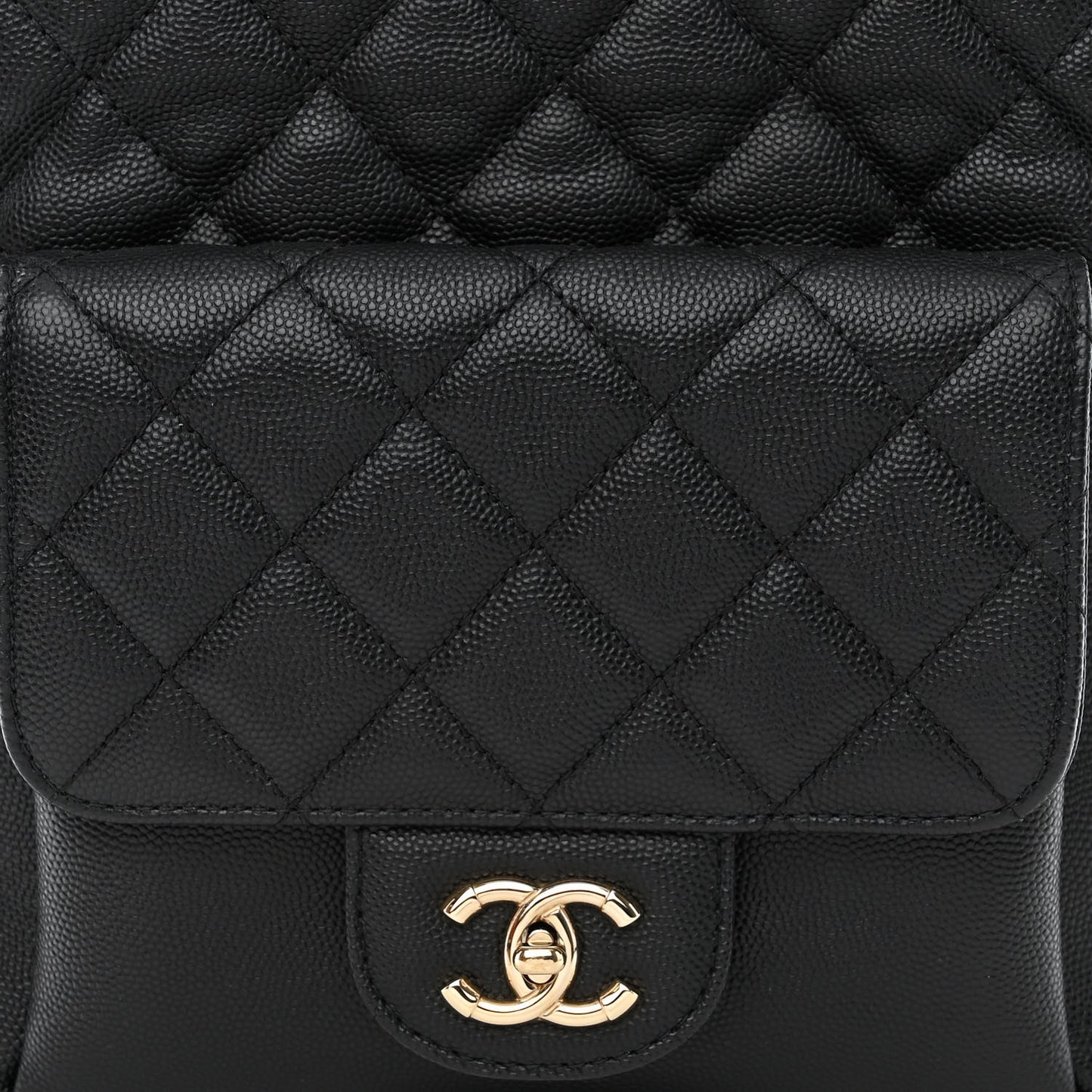 Caviar Quilted Medium Zip Around Backpack Black