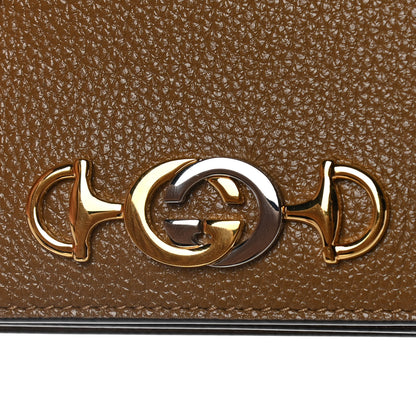 Gucci Grainy Calfskin Zumi Chain Card Case Wallet Friky Taupe 9 of 12
