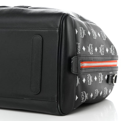 MCM Visetos Large Traveler Weekender Duffle Bag Black White 10 of 18