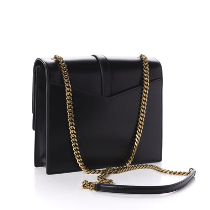 Saint Laurent Smooth Calfskin Monogram Medium Sulpice Shoulder Bag Black 3 of 12