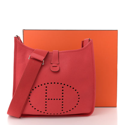 Hermes Taurillon Clemence Evelyne III PM Rose Jaipur 13 of 13