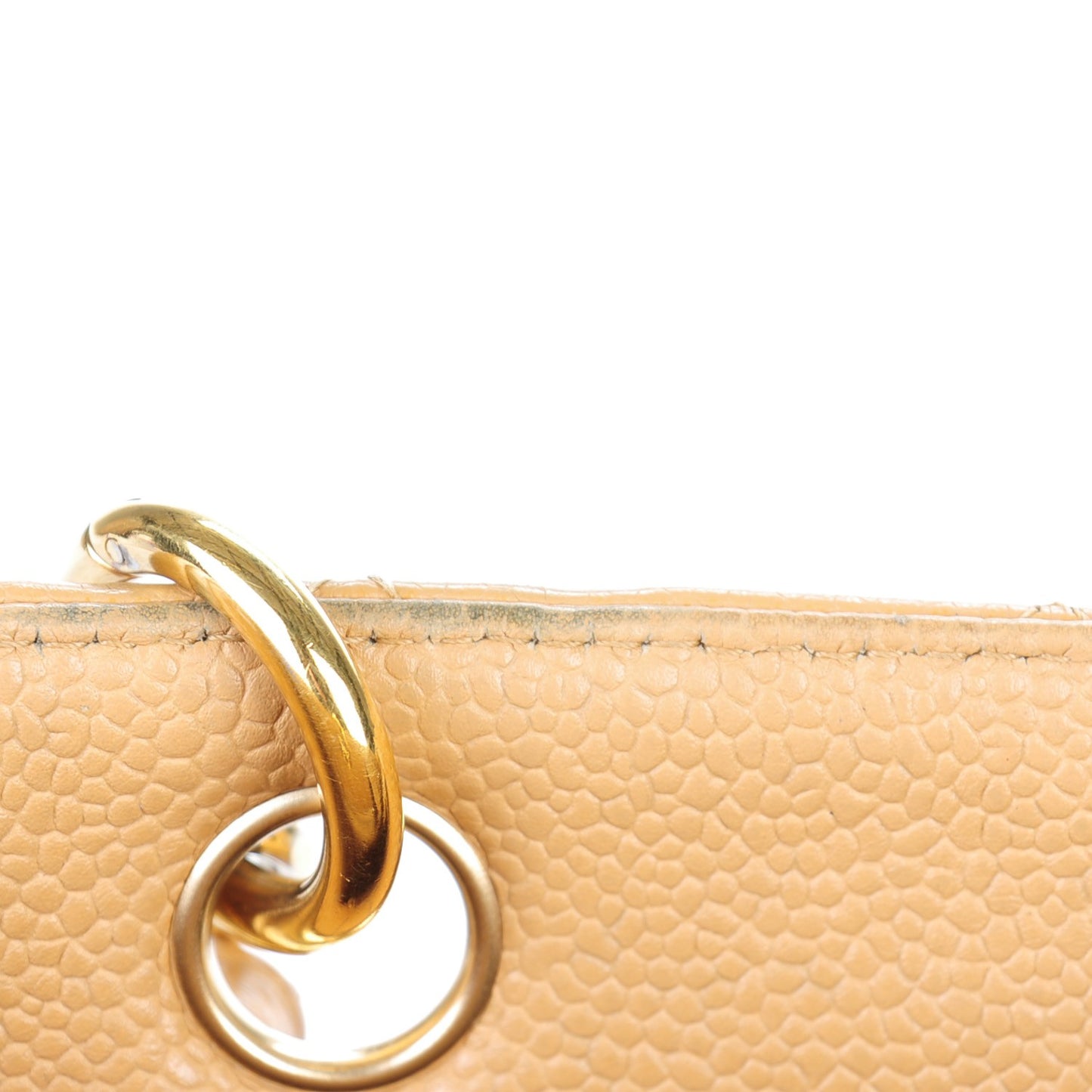 Caviar Quilted Petit Shopping Tote PST Beige
