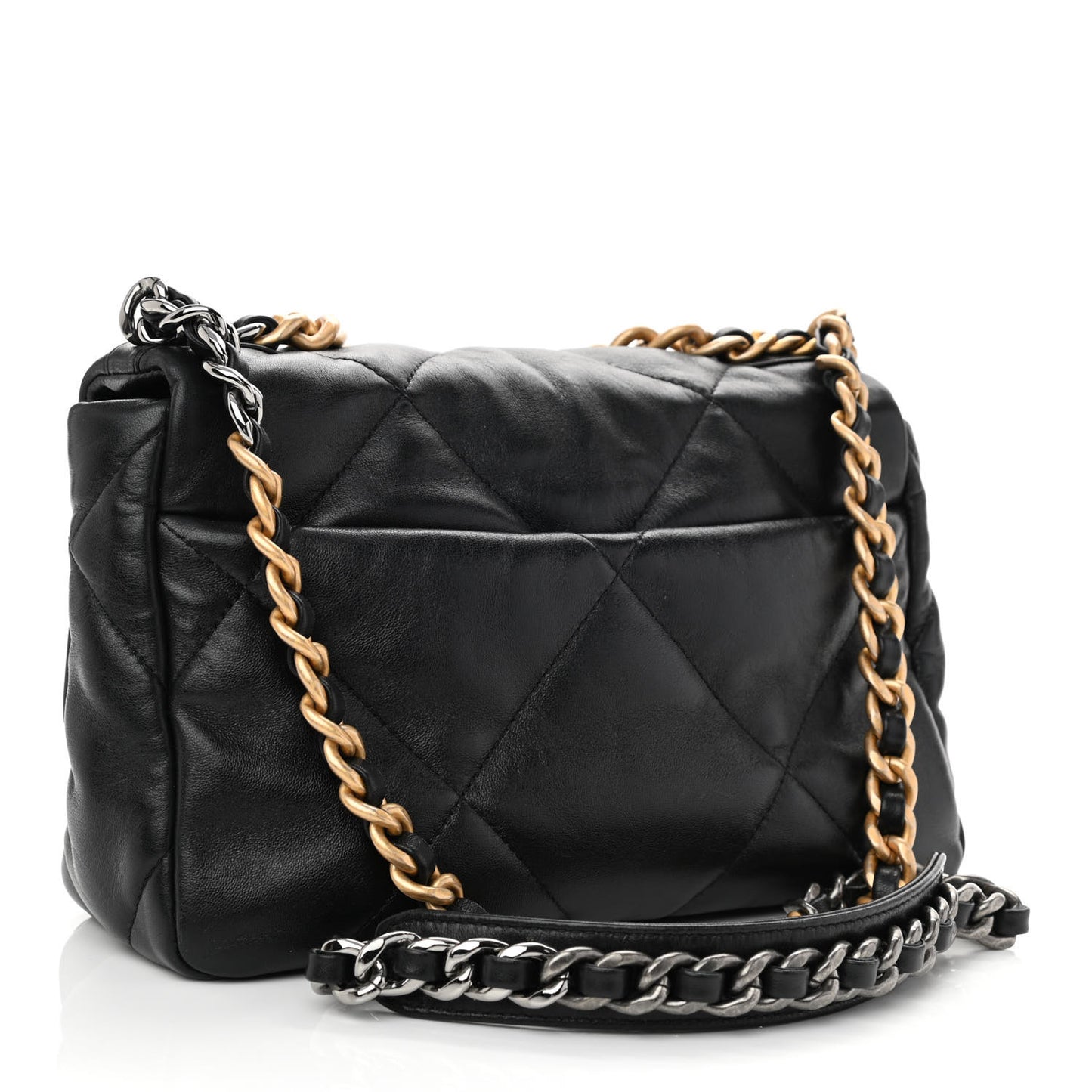 Lambskin Quilted Medium Chanel 19 Flap Black