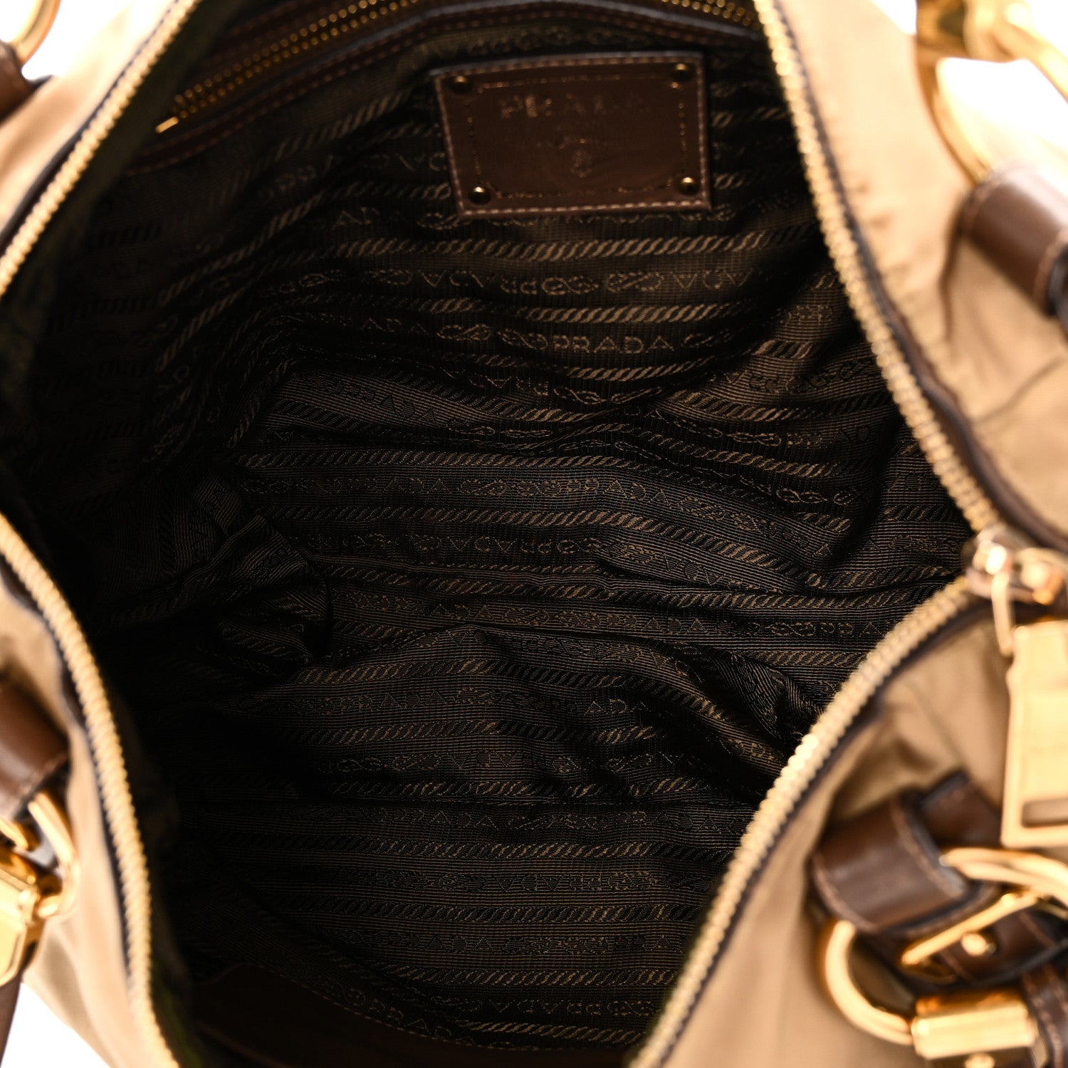 Prada Tessuto Nylon Vitello Daino Satchel Tabacco 5 of 9