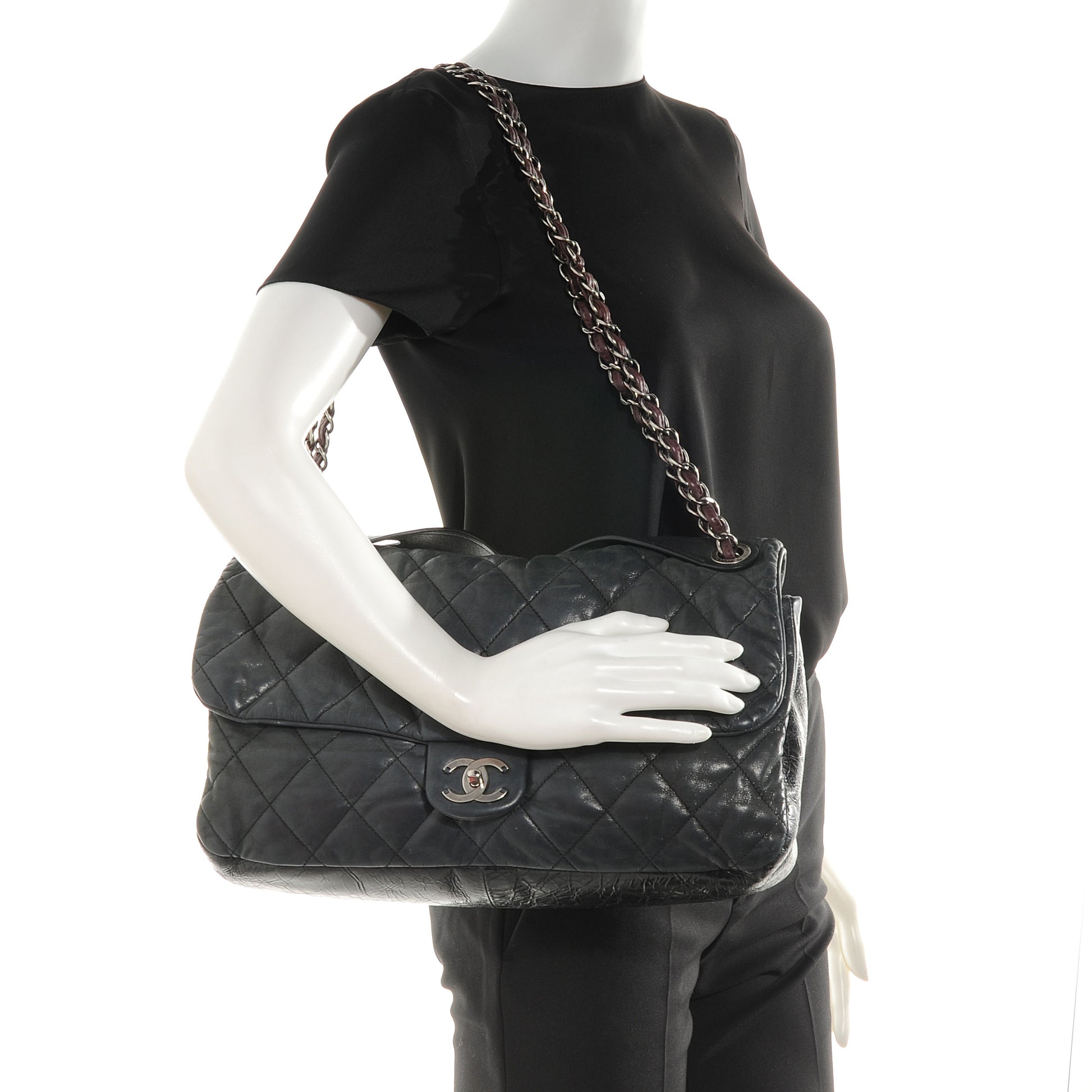 Chanel Iridescent Calfskin In The Mix Jumbo Flap Black 2 of 7